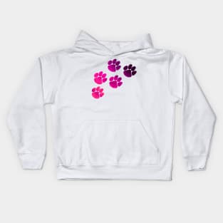 Pink Pawprints Design Kids Hoodie